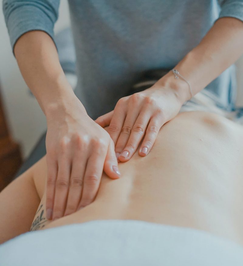 Person receiving a massage